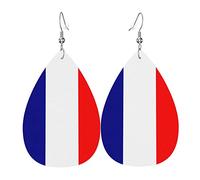 France Drapeau En Cuir Boucles D'oreilles Pour Les Femmes Dangle Boucle D'oreille Goutte Pendentif Avec Crochet Cadeaux Pour Adulte Fille