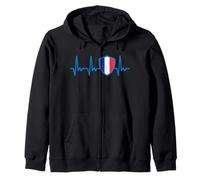 France Drapeau Patriote Français Fierté Patriotisme Coeur Sweat à Capuche
