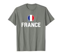 France Drapeau Patriote Français Fierté Patriotisme T-Shirt, Homme, Vert Kaki chiné, L