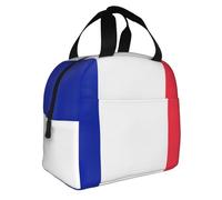 France Drapeau Sac Isotherme Repas Portable Avec Bandoulière Réglable Boîte À Déjeuner Isolée Pique-Nique Box Étudiants Collation Glacière Tote