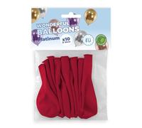 France Effect - 10 Ballons de Baudruche en Latex 30 cm (12 pouces) de Haute Qualité - Gonflage Facile avec Air et Hélium - Idéals pour Anniversaires, Mariages et Fêtes (Rouge chromé)