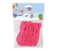 France Effect - 10 Ballons de Baudruche en Latex 30 cm (12 pouces) de Haute Qualité - Gonflage Facile avec Air et Hélium - Idéals pour Anniversaires, Mariages et Fêtes (Fuchsia métal)