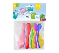 France Effect - 10 Ballons de Baudruche en Latex 30 cm (12 pouces) de Haute Qualité - Gonflage Facile avec Air et Hélium - Idéals pour Anniversaires, Mariages et Fêtes (Multicolore)