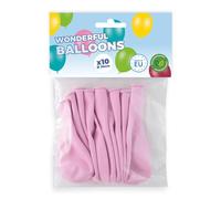 FRANCE EFFECT- 10 Ballons de Baudruche en Latex 30 cm (12 pouces) de Haute Qualité - Gonflage Facile avec Air et Hélium - Idéals pour Anniversaires, Mariages et Fêtes (Rose pastel)