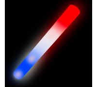 France Effect 250 Bâtons lumineux en mousse 48cm | Tap Tap mousse LED colorés, 3 modes de clignotement | Idéal pour les événements et fêtes (Tricolore)