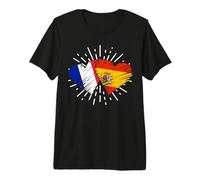 France, Espagne, Amitié Coeur, Espagnol français T-Shirt Haut de Gamme