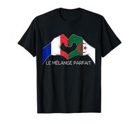 France et Algérie Français Algérien Le Mélange Parfait Cœur T-Shirt