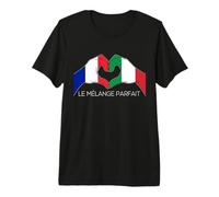 France et Italie Français-Italien Le Mélange Parfait Cœur T-Shirt Haut de Gamme