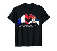 France et Serbie Français Serbe Le Mélange Parfait Cœur T-Shirt