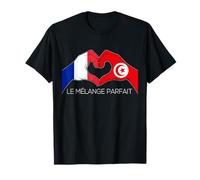 France et Tunisie Français Tunisien Le Mélange Parfait Cœur T-Shirt