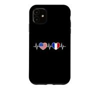 France États-Unis Battements De Cœur Francais Amérique Coque pour iPhone 11