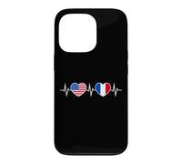 France États-Unis Battements De Cœur Francais Amérique Coque pour iPhone 13 Pro