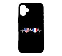 France États-Unis Battements De Cœur Francais Amérique Coque pour iPhone 16 Plus