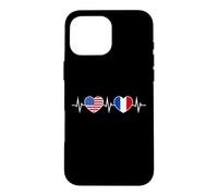 France États-Unis Battements De Cœur Francais Amérique Coque pour iPhone 16 Pro Max