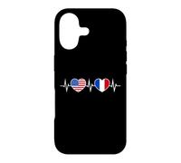 France États-Unis Battements De Cœur Francais Amérique Coque pour iPhone 17