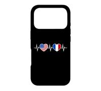 France États-Unis Battements De Cœur Francais Amérique Coque pour iPhone 17 Pro