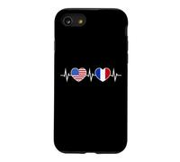 France États-Unis Battements De Cœur Francais Amérique Coque pour iPhone SE (2020) / 7/8