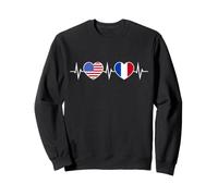 France États-Unis Battements De Cœur Francais Amérique Sweatshirt
