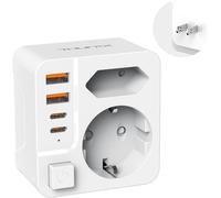 France/Europe to Japan Plug Adapter with USB,Travel Adapter with 2 USB-C,2 A,French to Japan Type A Plugs for Colombia,China,Thailand,Canada