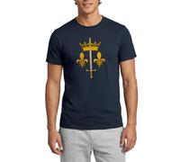 France Fleur de Lys Blason Jeanne d'Arc Couronne de Roi T Shirt Homme