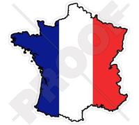 France Français Carte-Drapeau, 136mm Vinyl Sticker, Autocollant