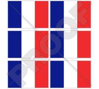 France Français Drapeau Française, 40mm Vinyle Autocollants, x6 Stickers