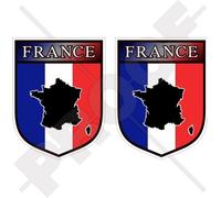 France Français Écusson République Française, 75mm Vinyle Autocollants, x2 Stickers