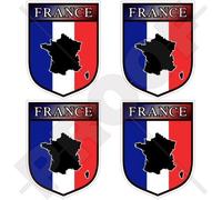 France Français Shield République Française 50 mm (5,1 cm) bumper-helmet en vinyle autocollants, Stickers x4