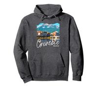 France Grenoble Sweat à Capuche, Unisexe pour Adultes, Chiné Foncé, M