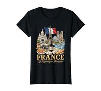 France la Republique Francaise Voyage Paris icônes T-Shirt Graphique avec Valeur
