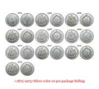 France métropolitain 1965- 1973 10 pièces vendre 10 Francs cinquième république plaqué Cupronickel argent copie pièce liberté commémorative noir