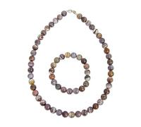 France Minéraux Parure Agate botswana - Pierres Boules 10mm