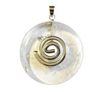 France Minéraux Pendentif Cristal de Roche - PI chinois ou Donut 40mm