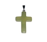 France Minéraux Pendentif Jade vert - Croix