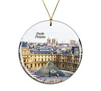 France Musée du Louvre Paris Ornements Noël Suspendu Céramique Ornement Artisanat pour Fête Magasins Vacances 7.3Cm