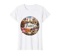 France, Paris, Provential, Maisons de Mode, Louvre, Musées, T-Shirt Graphique avec Valeur, Femme, Blanc, M