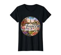 France, Paris, Provential, Maisons de Mode, Louvre, Musées, T-Shirt Graphique avec Valeur, Femme, Noir, L