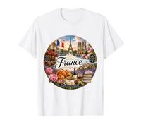 France, Paris, Provential, Maisons de Mode, Louvre, Musées, T-Shirt Graphique avec Valeur, Homme, Blanc, L
