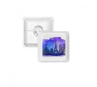 France Paris Tour Eiffel Bleu Aquarelle PBT Keycaps pour Clavier mécanique Blanc OEM sans Marquage d'impression R2 Multicolore