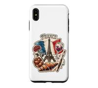 France Paris Tour Eiffel Vin Croissant Vintage Graphique des Coque pour iPhone XS Max
