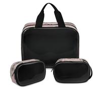 France Paris Trousse de maquillage à imprimé romantique pour homme et femme - Trousse de toilette translucide - Trousse de toilette de voyage - 3 pièces, couleur, XL, Trousse de maquillage