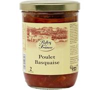 FRANCE - Plat cuisiné poulet basquaise REFLETS DE | Savoureux mélange de saveurs | Idéal pour un repas gourmand | le bocal de 760g | LOT DE 3