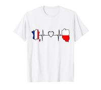 France Pologne Coeur Beat Drapeau Français Polonais T-Shirt