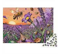 France Provence Champs de Lavande Ailes d'abeille Puzzle en Bois Imperméable Puzzles De 1000 Pièces pour Adultes Défi Et Casse-tête De Décoration pour La Maison