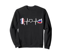 France Russie Heartbeat Drapeau Russe France Sweatshirt