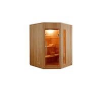 France Sauna Sauna d’angle 3 places en bois d’épicéa + poêle électrique - Zen - SN-ZEN3CPK
