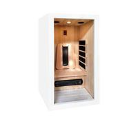 France Sauna - Sauna en Bois Traditionnel Saulo - Cabine Compacte - Technologie Infrarouge - 1 Place - Panneau de Contrôle Digital, Température, Audio et Éclairage - Épicéa du Canada