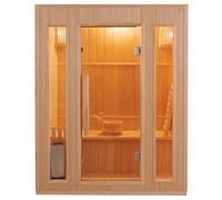 France Sauna - SN-ZEN3PK - Sauna Vapeur Zen - Poêle et Pierre Inclus - Puissance 3,5 KW - 3 Places Pack Complet, Bois