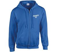 France Six Nation Rugby Sweat à capuche zippé pour homme Royal, bleu marine, XL