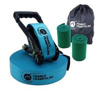 France Trampoline - Slackline 15m avec Cliquet pour Enfant et Adultes - Protection d'Arbres et Pochette de Transport - Slackline d’Entraînement Ludique en Plein Air